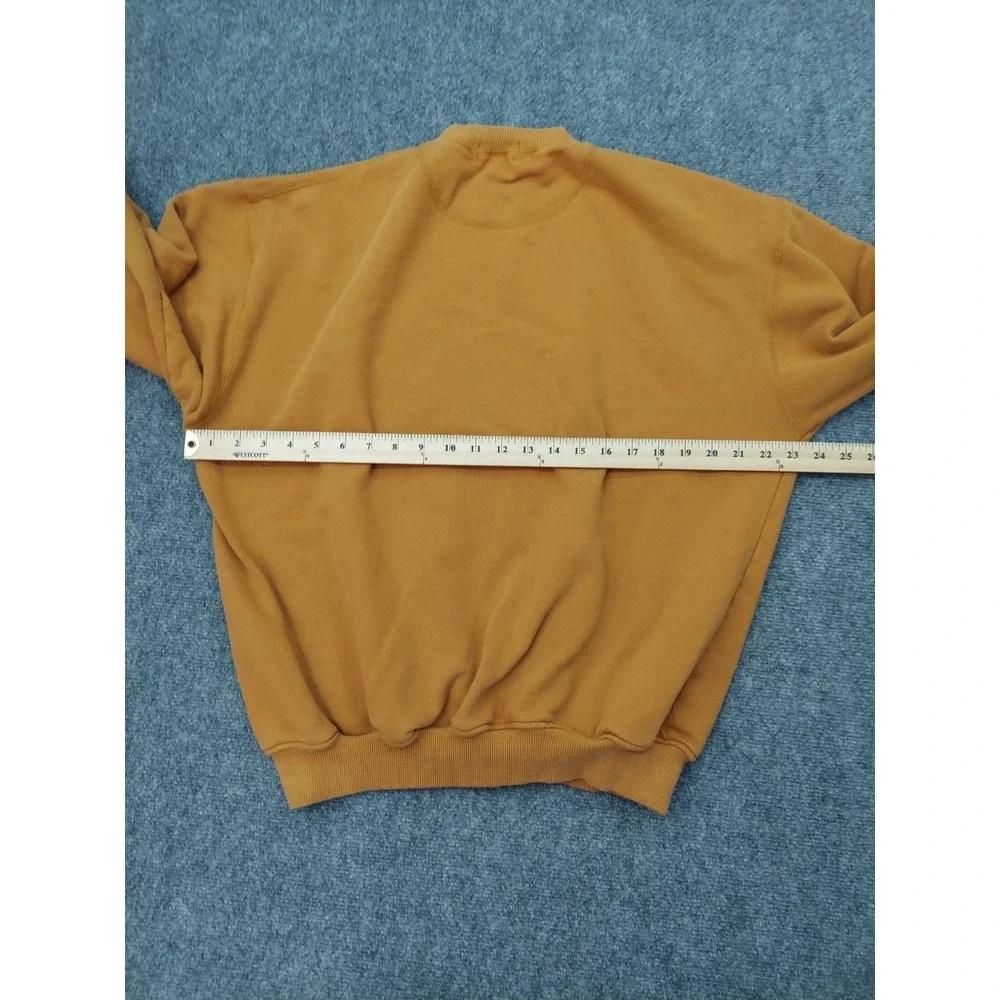 Vtg Banana Republic Safari Travel Sweatshirt Mens Large Golden Orange Logo READ